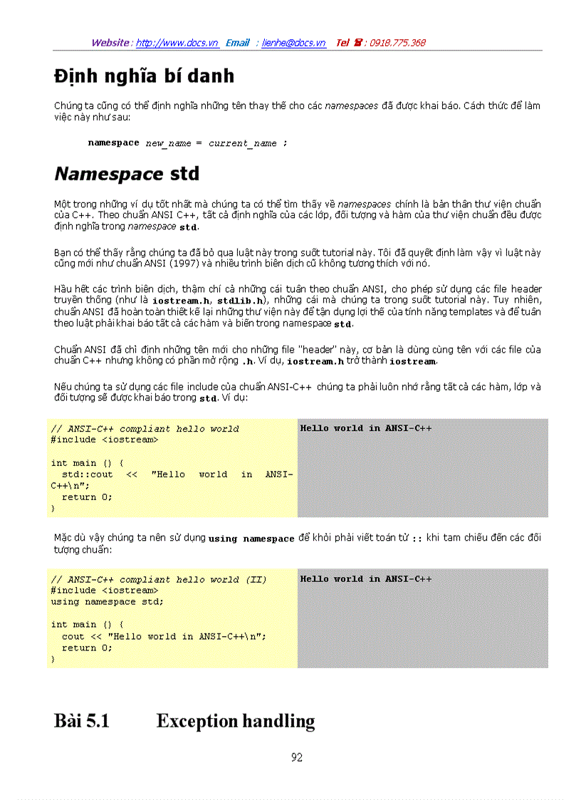 image for page Cấu trúc của một chương trình C