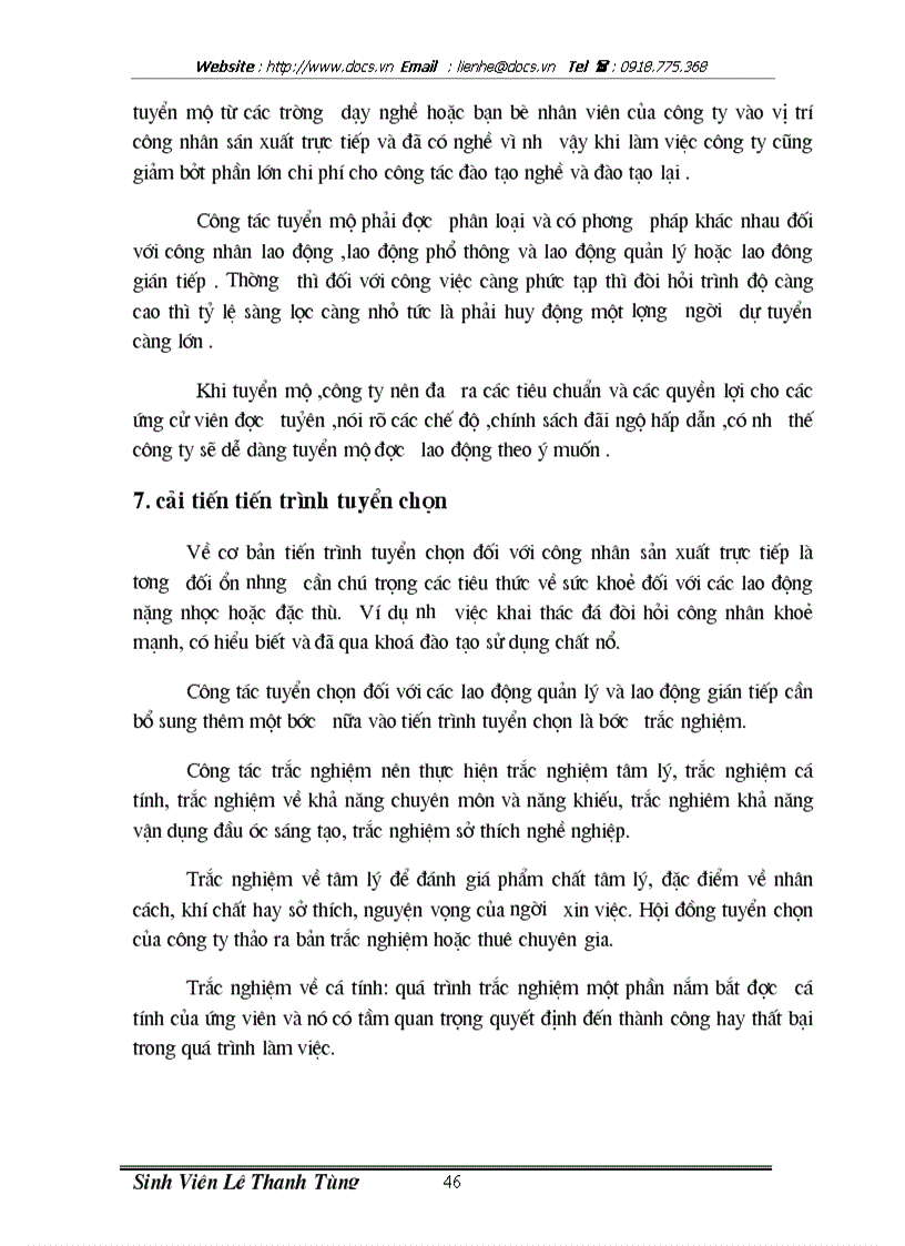 image for page Hoàn thiện công tác tuyển mộ tuyển chọn tại công ty Đông Đô Bộ Quốc phòng