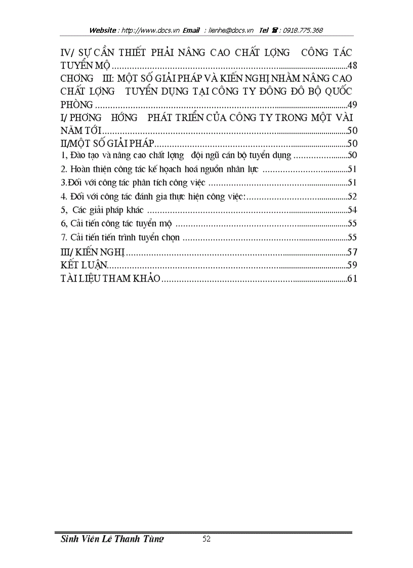 image for page Hoàn thiện công tác tuyển mộ tuyển chọn tại công ty Đông Đô Bộ Quốc phòng