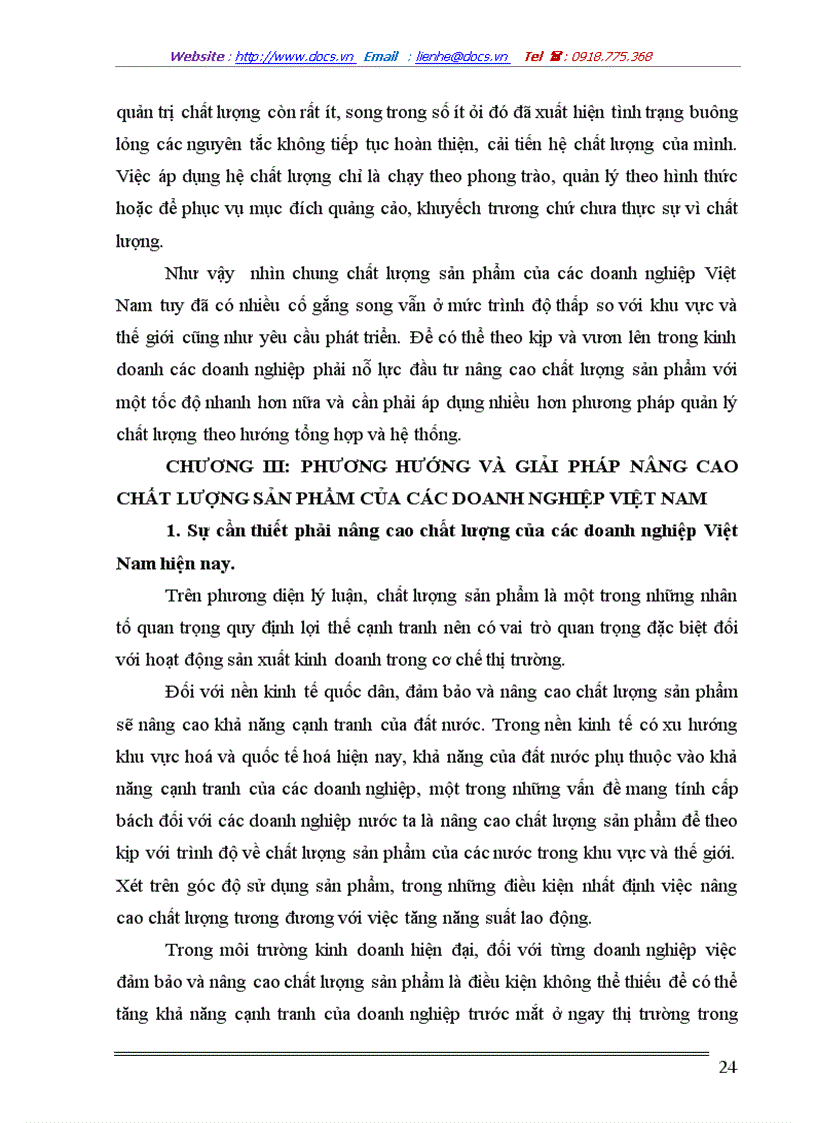 image for page Vấn đề chất lượng sản phẩm và quản lý chất lượng trong các doanh nghiệp Việt Nam hiện nay
