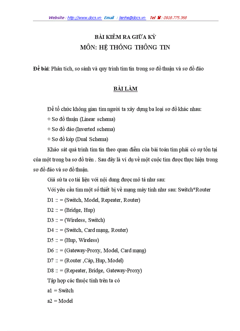 image for page Phân tích so sánh và quy trình tìm tin trong sơ đồ thuận và sơ đồ đảo