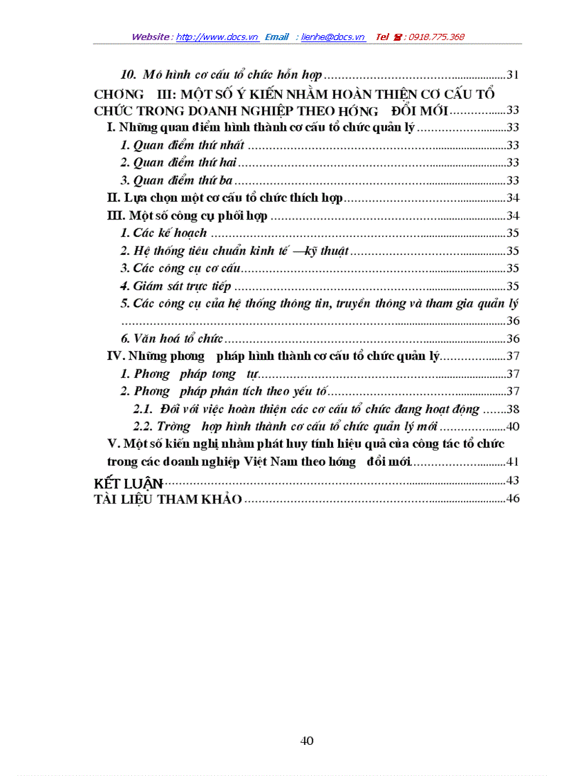 image for page Một số ý kiến nhằm hoàn thiện cơ cấu tổ chức trong doanh nghiệp theo hướng đổi mới