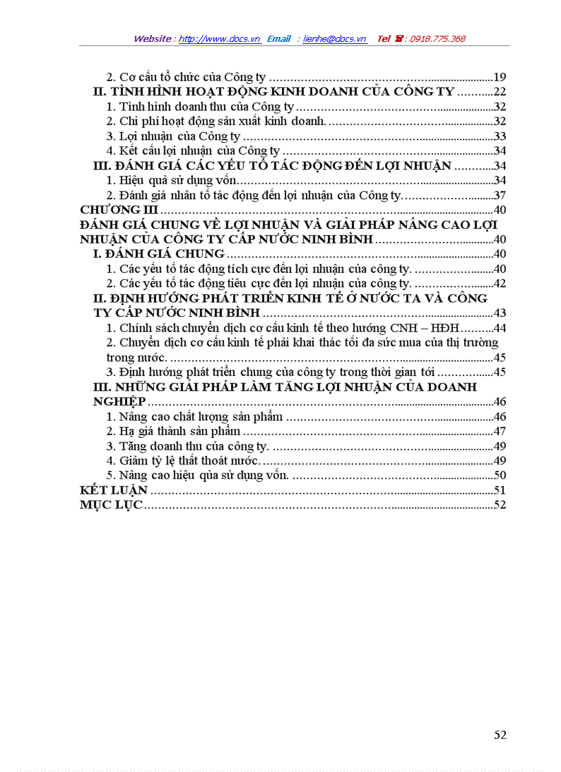 image for page Một số biện pháp nâng cao lợi nhuận ở công ty cấp nước Ninh Bình