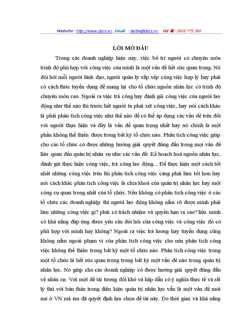 image for page Công tác phân tích công việc tại phòng TCTL của công ty Vật tư Vận Tải Xi Măng