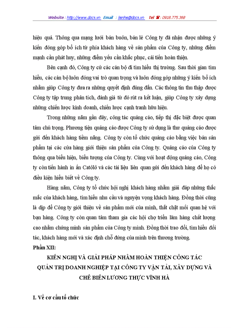 image for page Kiến nghị và giải pháp nhằm hoàn thiện công tác quản trị doanh nghiệp tại công ty vận tải xây dựng và chế biến lương thực vĩnh hà
