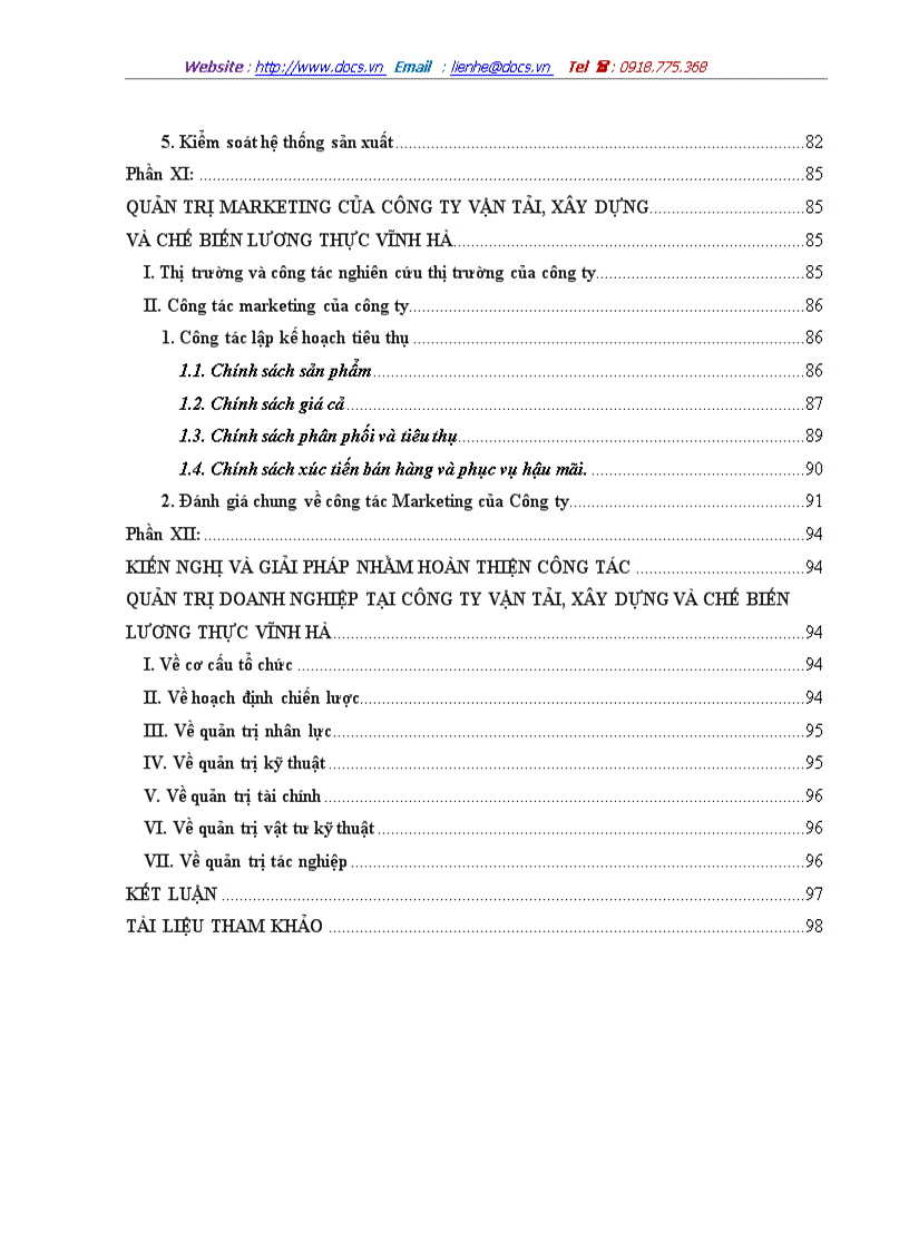 image for page Kiến nghị và giải pháp nhằm hoàn thiện công tác quản trị doanh nghiệp tại công ty vận tải xây dựng và chế biến lương thực vĩnh hà