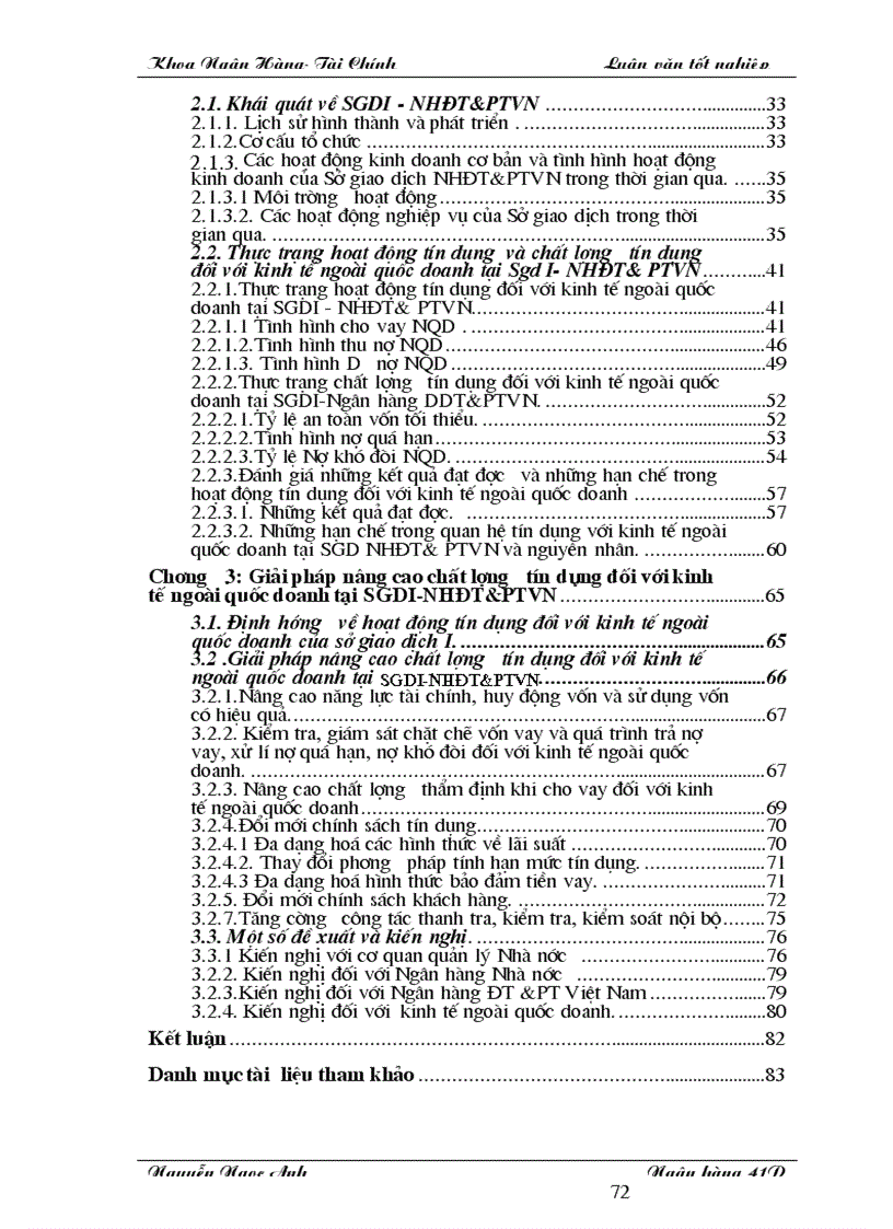 image for page Hoạt động tín dụng và chất lượngđối với kinh tế ngoài quốc doanh tại sở giao dịch I ngân hàng Đầu tư phát triển Việt Nam