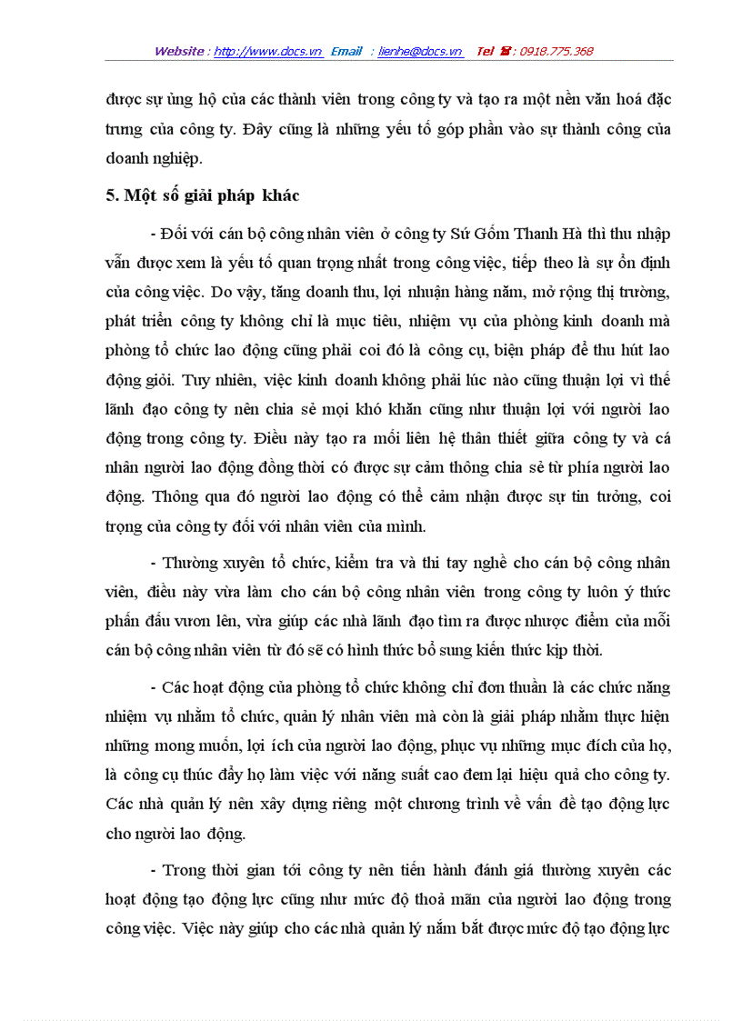 image for page Một số giải pháp nhằm tạo động lực cho người lao động tại công ty Sứ Gốm Thanh Hà