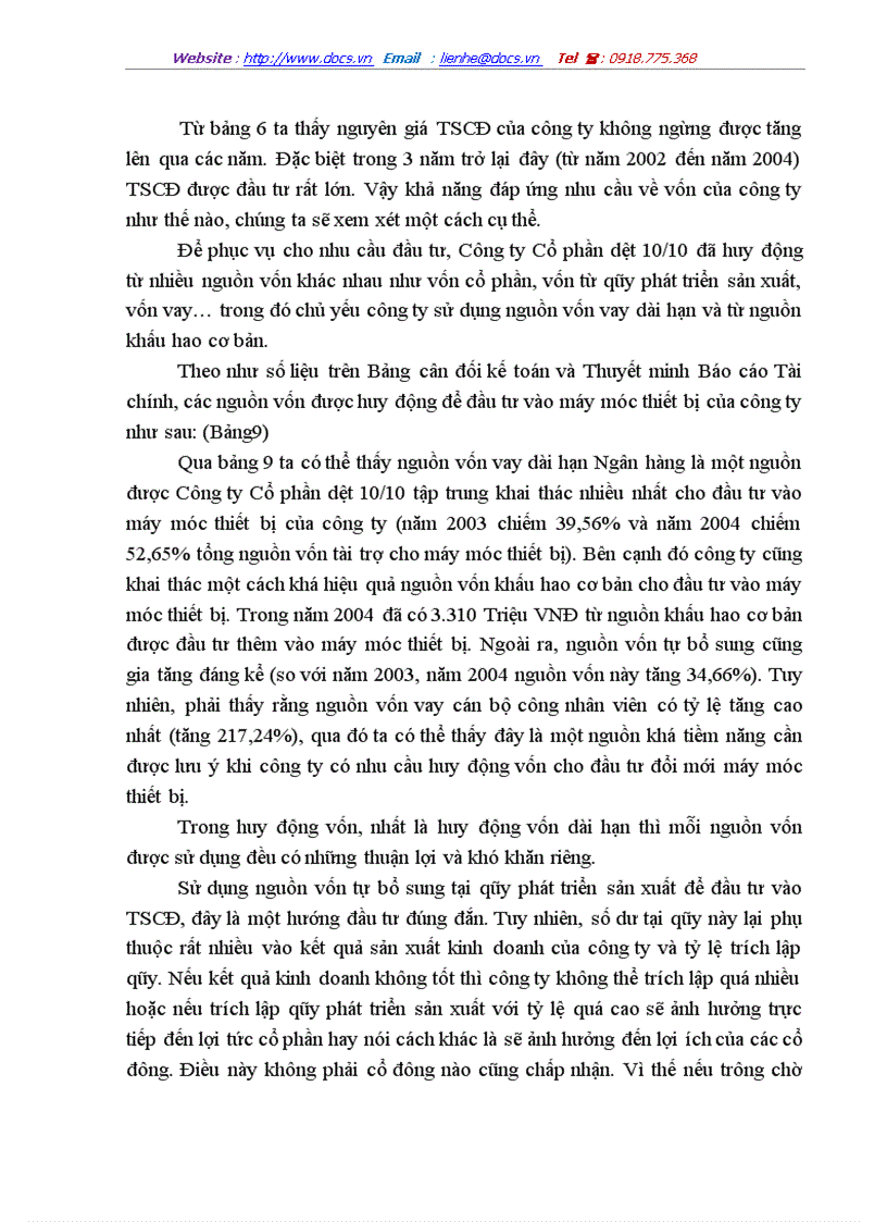 image for page Những giải pháp chủ yếu huy động vốn đổi mới thiết bị công nghệ tại Công ty cổ phần dệt 10 10