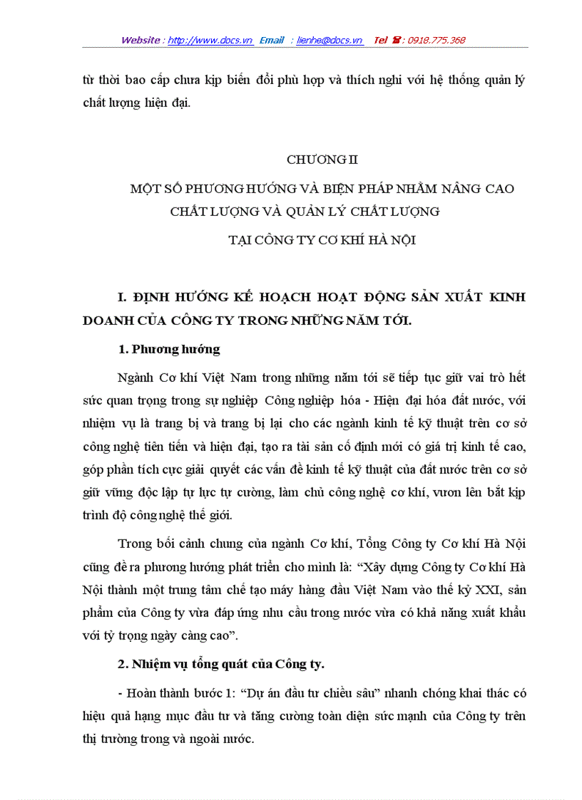 image for page Một số phương pháp và biện pháp cơ bản nhằm nâng cao chất lượng sản phẩm tại Công ty cơ khí Hà Nội