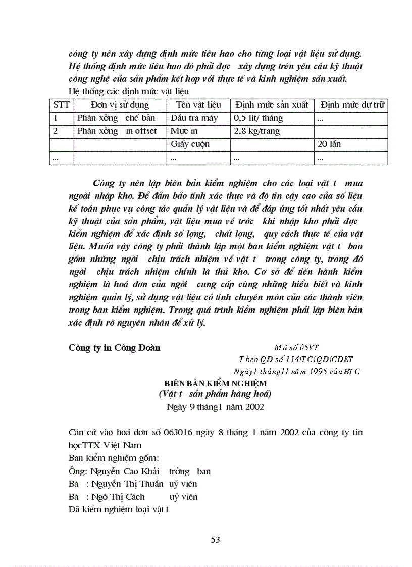 image for page Một số ý kiến đề xuất nhằm hoàn thiện công tác kế toán vật liệu ở công ty in công đoàn