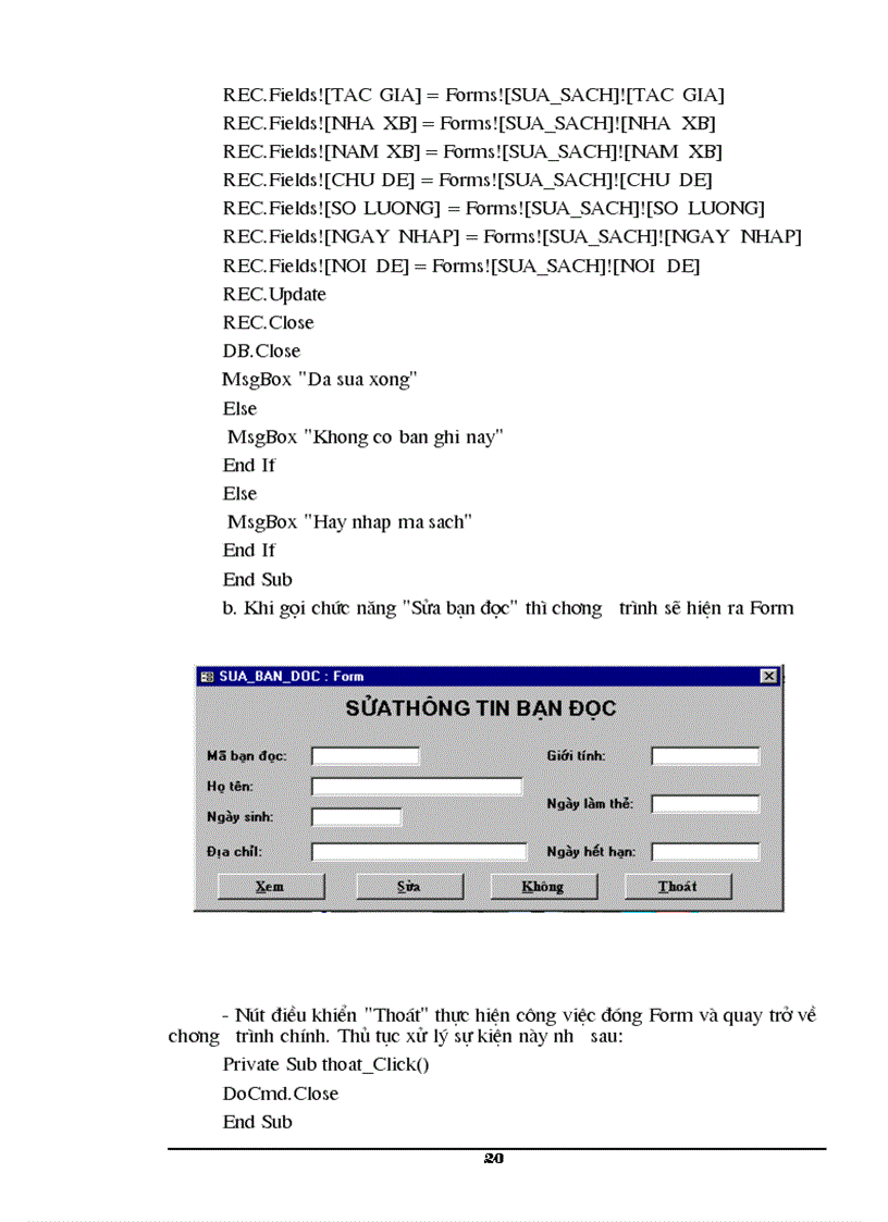 image for page Quản lý thư viện được xây dựng trên hệ quản trị cơ sở dữ liệu Access97