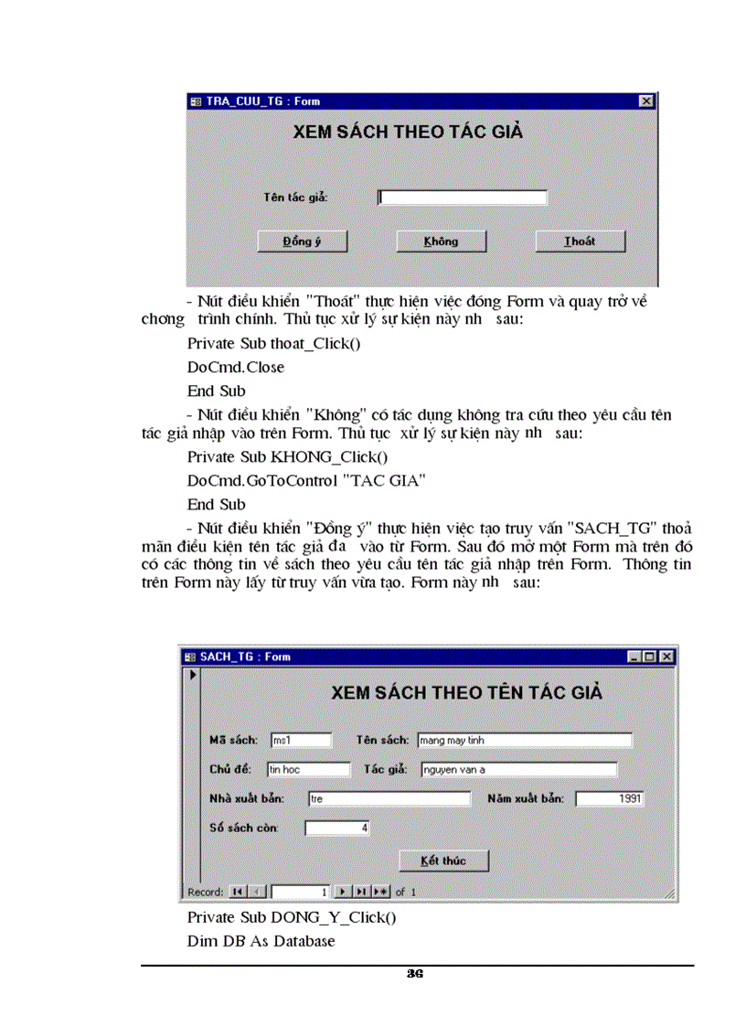 image for page Quản lý thư viện được xây dựng trên hệ quản trị cơ sở dữ liệu Access97