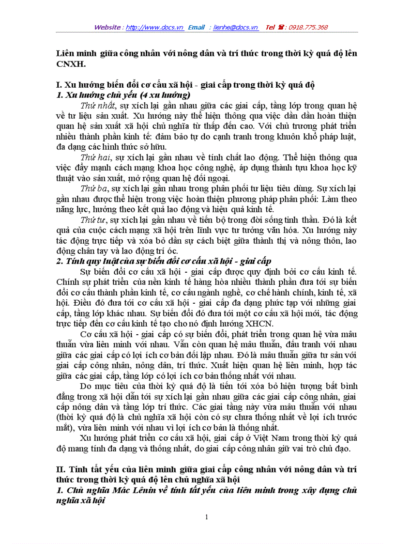 image for page Liờn minh giữa cụng nhõn với nụng dõn và trớ thức trong thời kỳ quá độ lờn CNXH