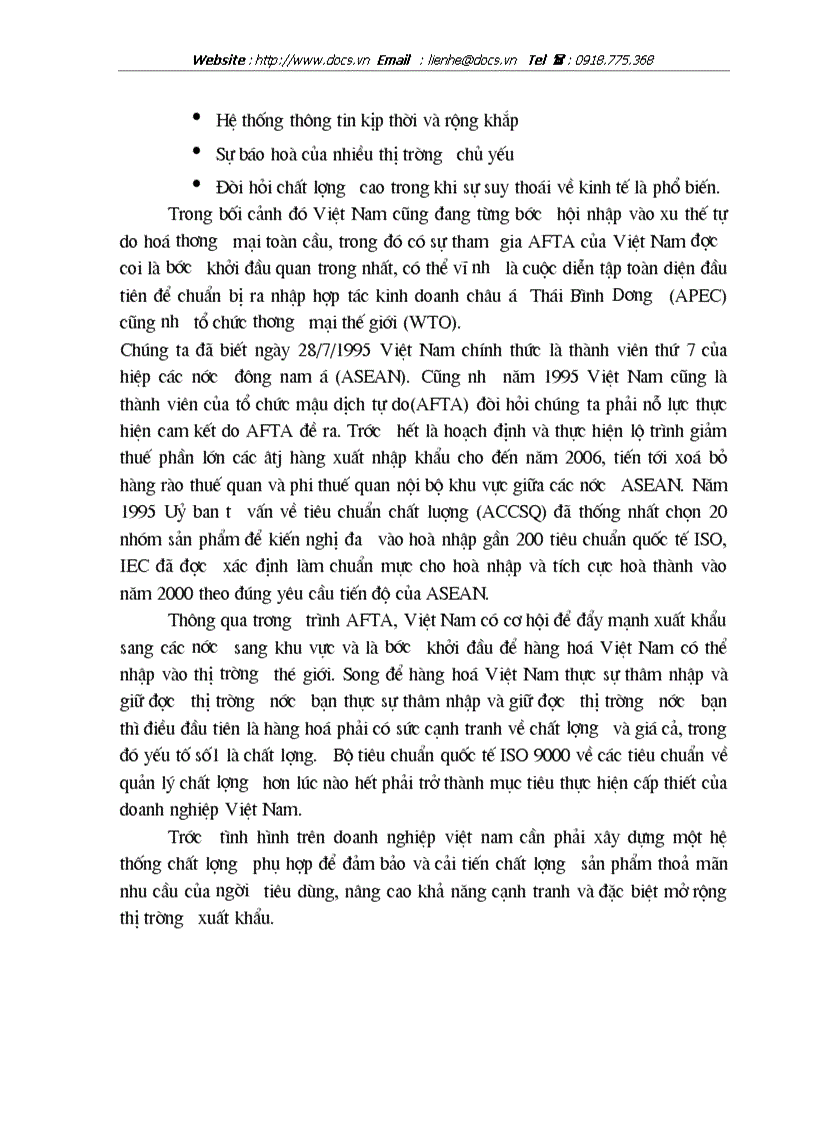 image for page Vấn đề nghiên cứu áp dụng Bộ tiêu chuẩn ISO 9000 tại các DNVN hiện nay