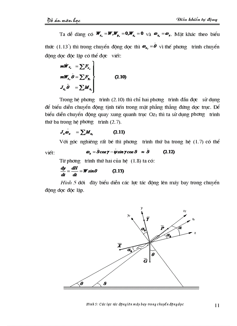 image for page Xét ảnh hưởng của các dạng định luật điều khiển đến sai số tĩnh độ quá chỉnh thời gian quá độ của hệ thống điều khiển tự động ổn định độ cao của