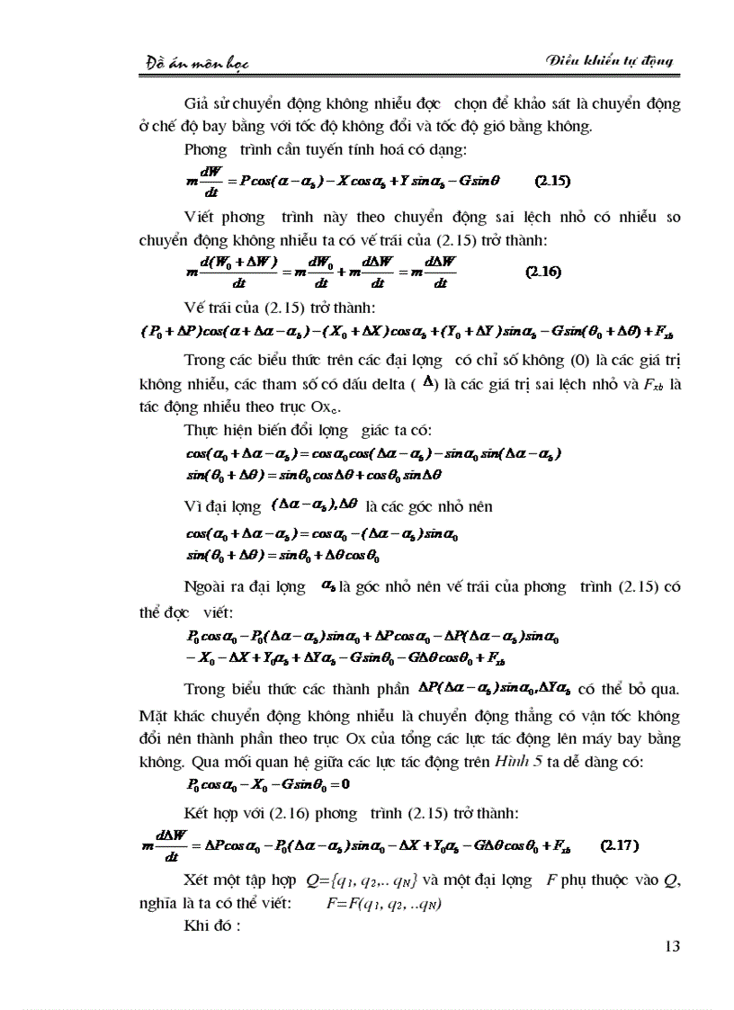image for page Xét ảnh hưởng của các dạng định luật điều khiển đến sai số tĩnh độ quá chỉnh thời gian quá độ của hệ thống điều khiển tự động ổn định độ cao của
