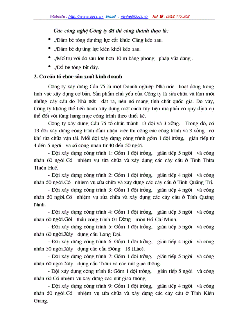 image for page Một số giải pháp nhằm nâng cao hiệu quả sử dụng vốn ở công ty xây dựng cầu 75