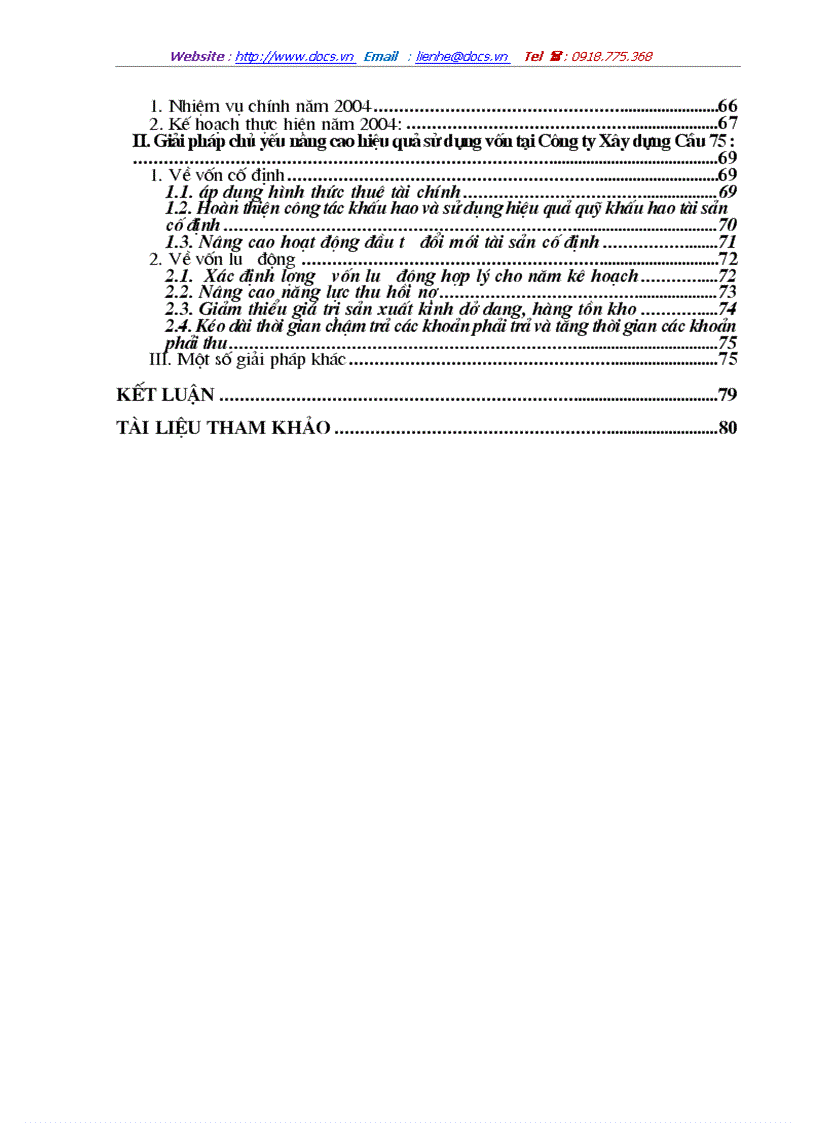 image for page Một số giải pháp nhằm nâng cao hiệu quả sử dụng vốn ở công ty xây dựng cầu 75
