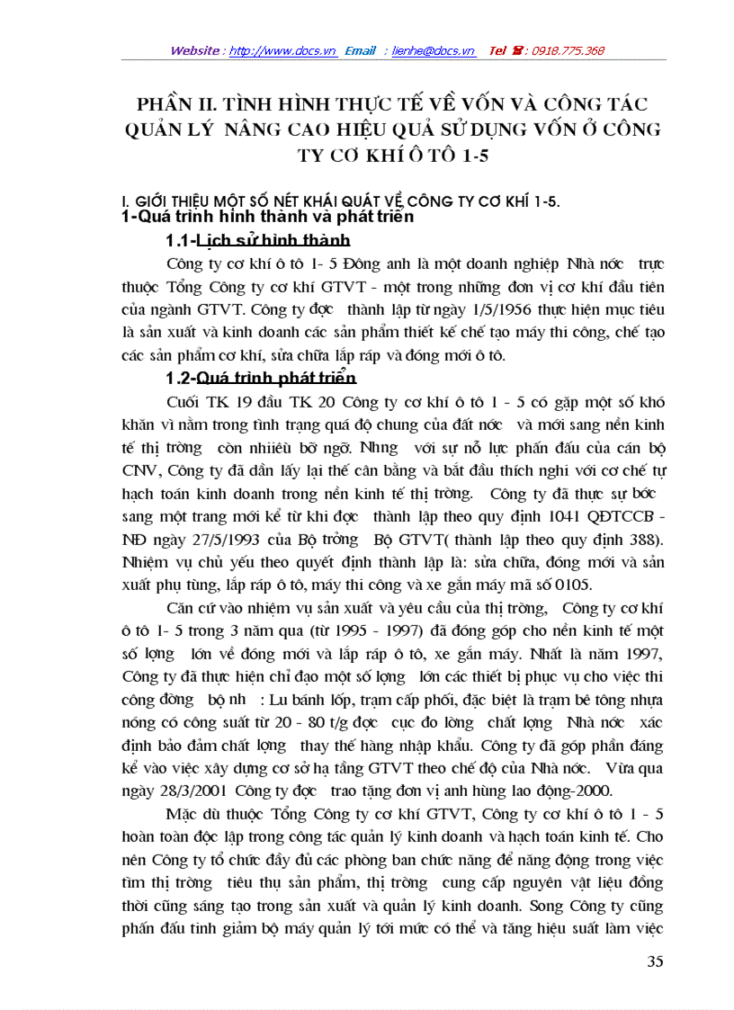 image for page Công tác huy động và sử dụng vốn ở Công ty cơ khí ô tô 1 5