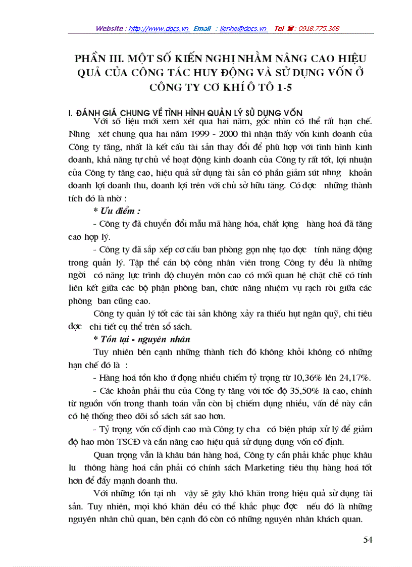 image for page Công tác huy động và sử dụng vốn ở Công ty cơ khí ô tô 1 5