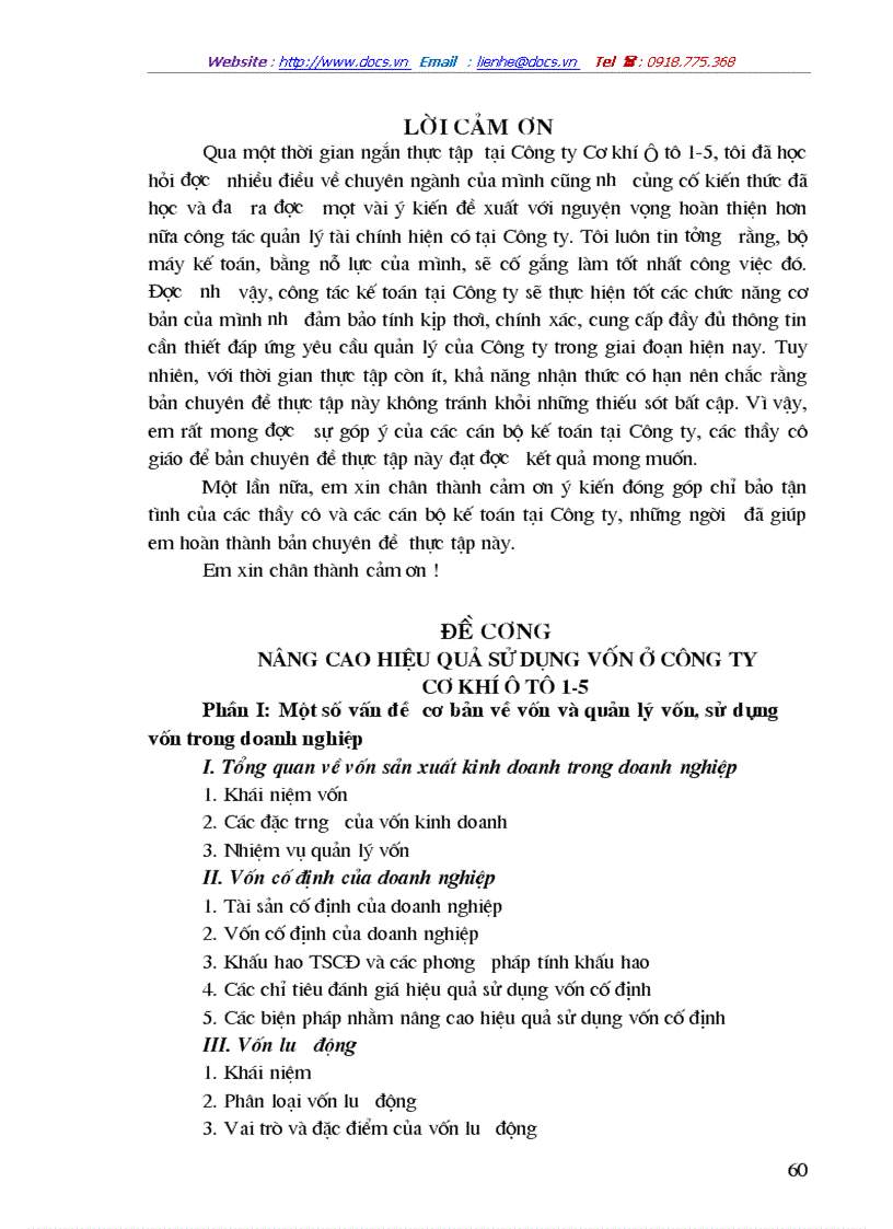 image for page Công tác huy động và sử dụng vốn ở Công ty cơ khí ô tô 1 5