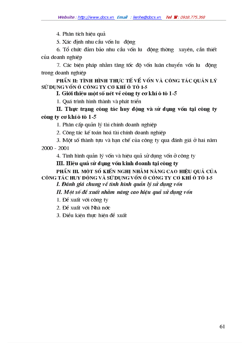 image for page Công tác huy động và sử dụng vốn ở Công ty cơ khí ô tô 1 5