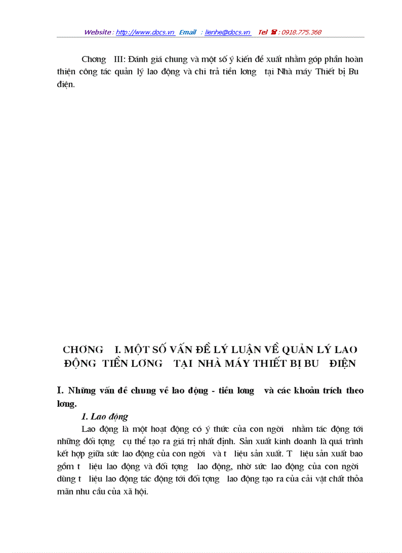 image for page Một số giải pháp nhằm hoàn thiện công tác quản lý lao động tiền lương tại Nhà máy Thiết bị Bưu điện Hà Nội