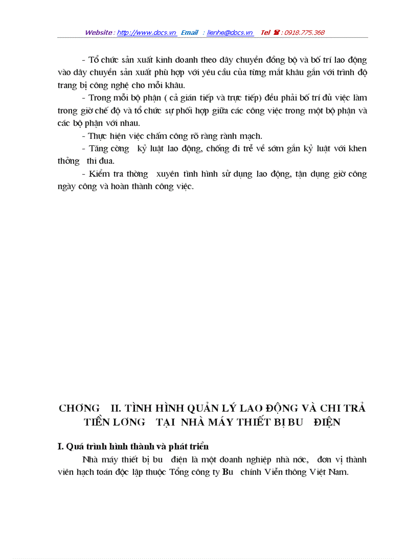 image for page Một số giải pháp nhằm hoàn thiện công tác quản lý lao động tiền lương tại Nhà máy Thiết bị Bưu điện Hà Nội