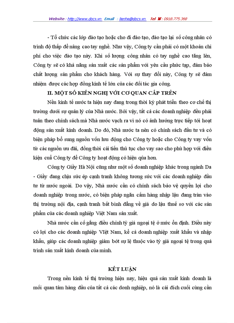 image for page Một số giả pháp nhằm nâng cao hiệu quả sản xuât kinh doanh ở Công ty Cổ phần giầy Hà Nội