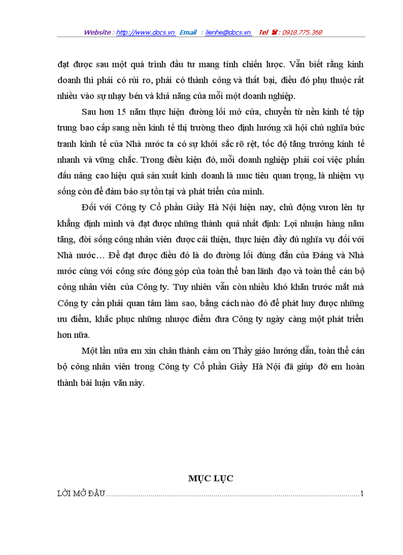 image for page Một số giả pháp nhằm nâng cao hiệu quả sản xuât kinh doanh ở Công ty Cổ phần giầy Hà Nội