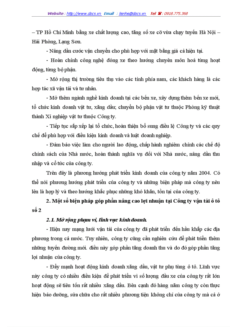 image for page Một số biện pháp chủ yếu nhằm nâng cao lợi nhuận ở Công ty Vận tải ô tô số 2