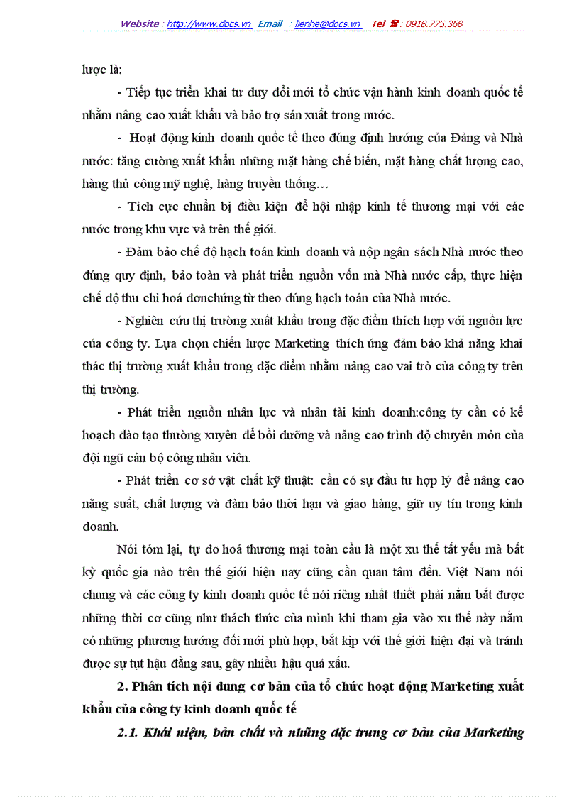 image for page Tổ chức hoạt động marketing sản phẩm xuất khẩu của Tổng công ty Rau quả Việt Nam sang thị trường Liên bang Nga