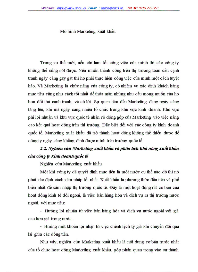 image for page Tổ chức hoạt động marketing sản phẩm xuất khẩu của Tổng công ty Rau quả Việt Nam sang thị trường Liên bang Nga