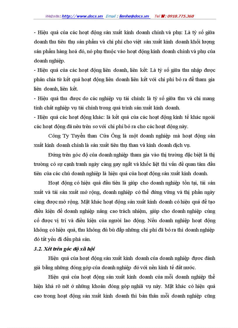 image for page Phân tích hiệu quả sản xuất kinh doanh và một số biện pháp nâng cao hiệu quả sản xuất kinh doanh của Công ty Tuyển than Cửa Ông