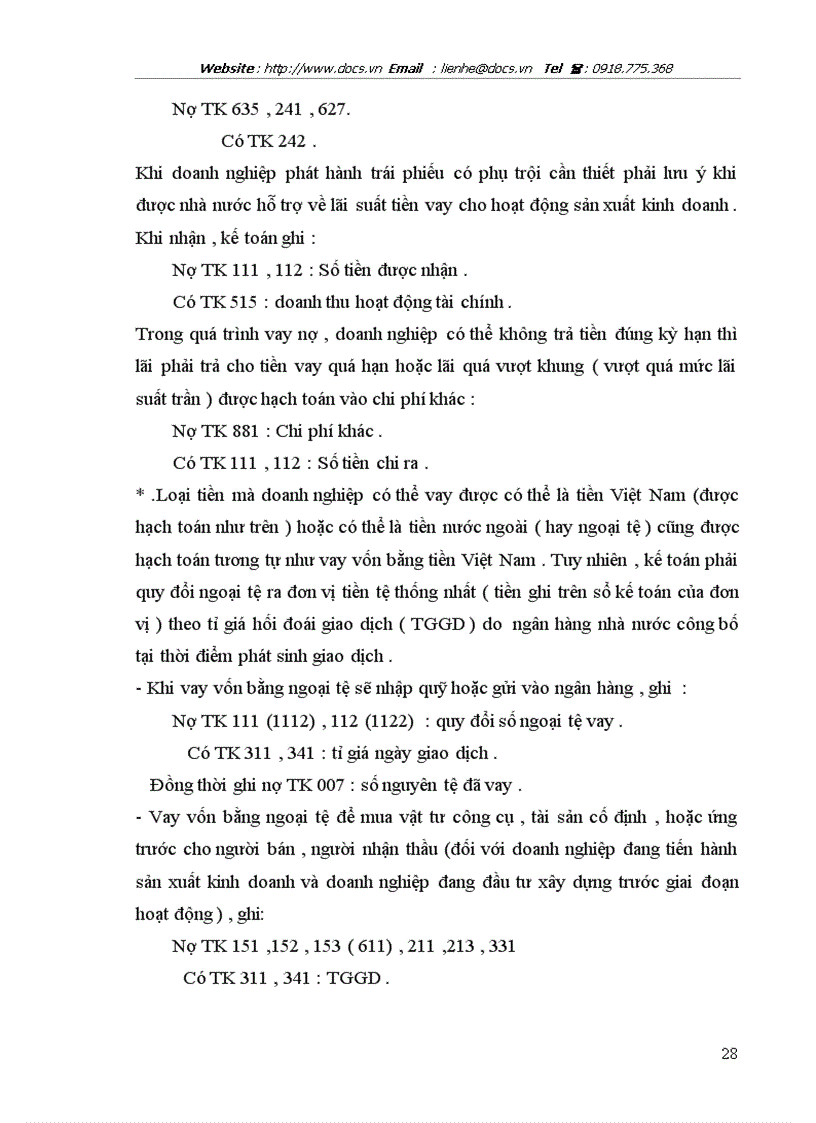 image for page Kế toán nợ vay và chi phí nợ vay