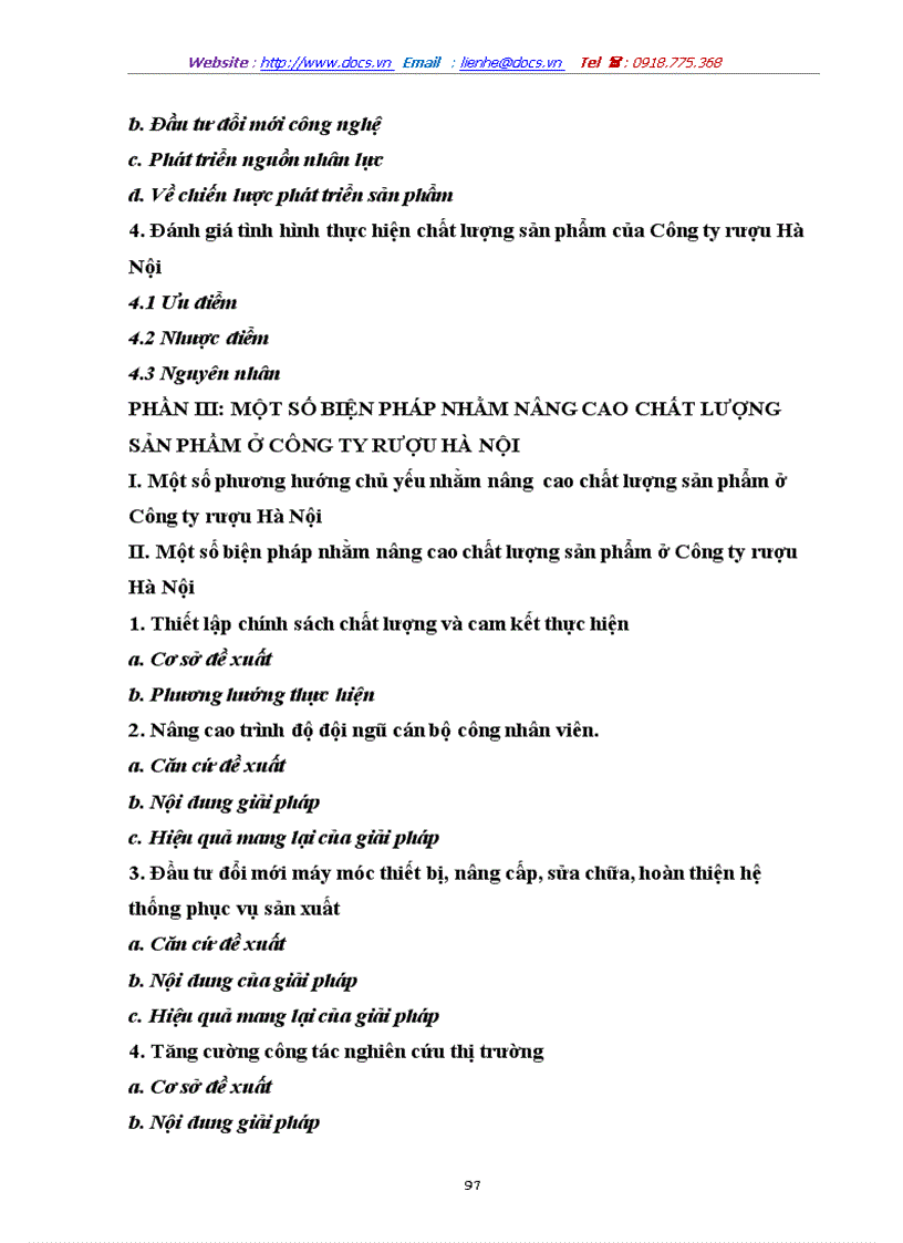 image for page Một số biện pháp nhằm nâng cao chất lượng sản phẩm ở Công ty rượu Hà Nội