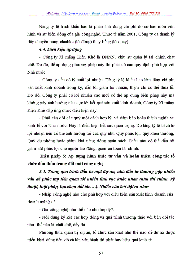 image for page Thực trạng và những biện pháp nâng cao hiệu quả đổi mới công nghệ tại Công ty xi măng Kiện Khê