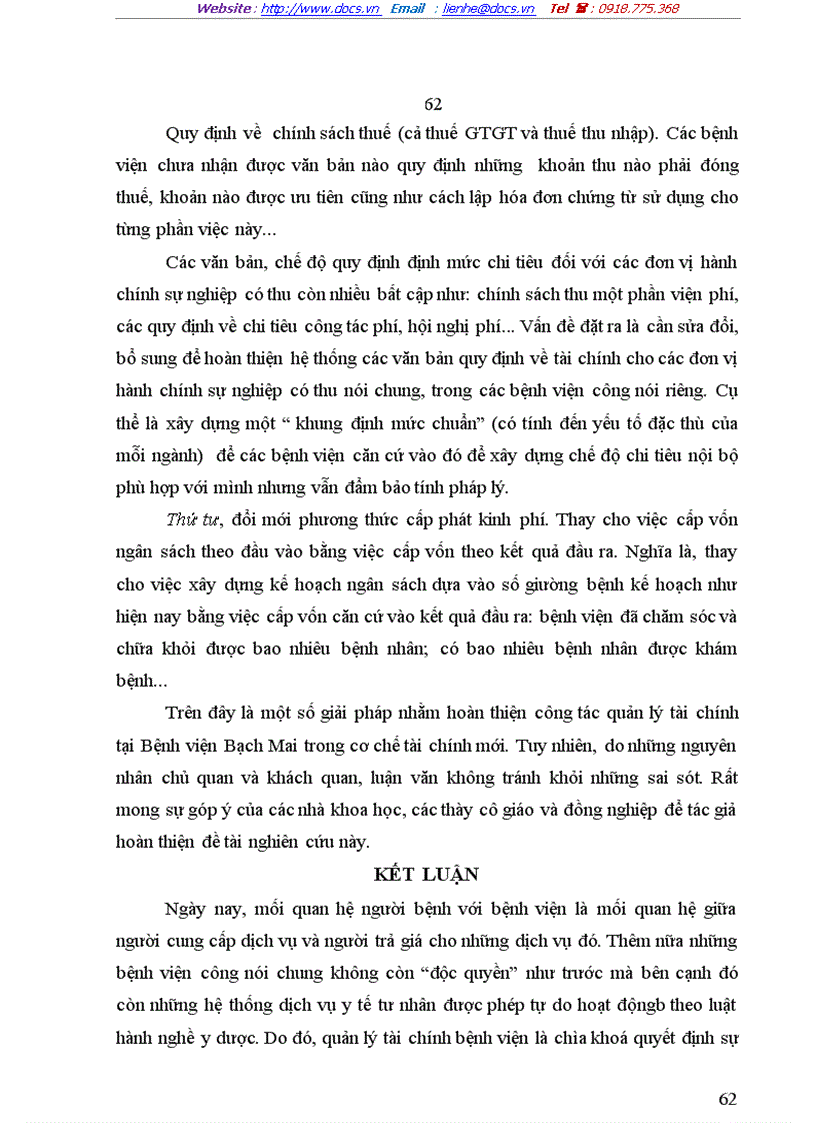 image for page Một số giải pháp hoàn thiện quản lý tài chính tại Bệnh viện Bạch Mai trong cơ chế tài chính mới