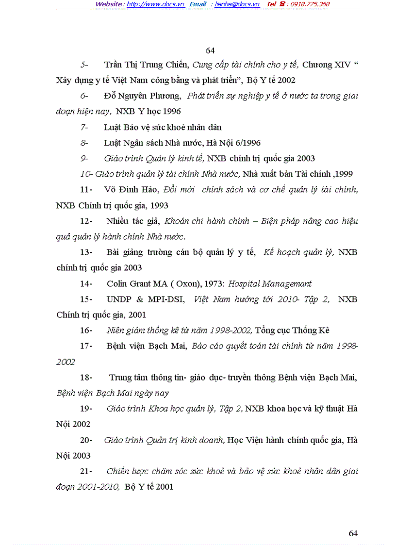 image for page Một số giải pháp hoàn thiện quản lý tài chính tại Bệnh viện Bạch Mai trong cơ chế tài chính mới
