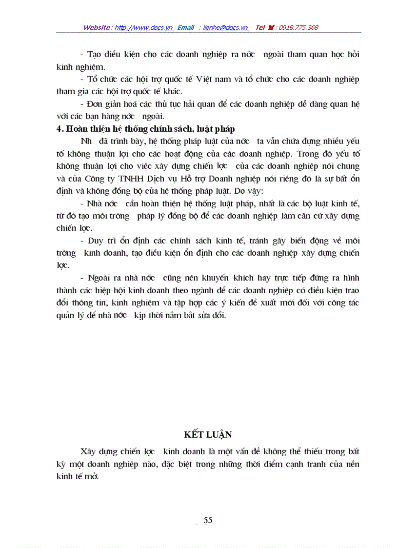 image for page Một số giải pháp góp phần xây dựng chiến lược kinh doanh tại Công ty TNHH Dịch vụ Hỗ trợ Doanh nghiệp