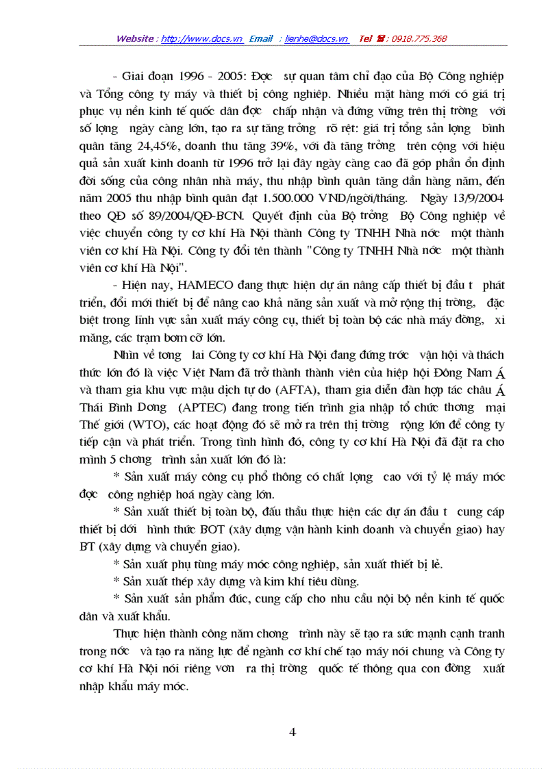 Xây dựng chiến lược phát triển thị trường của Công ty TNHH Nhà nước một thành viên cơ khí Hà Nội trong giai đoạn 2005 2015