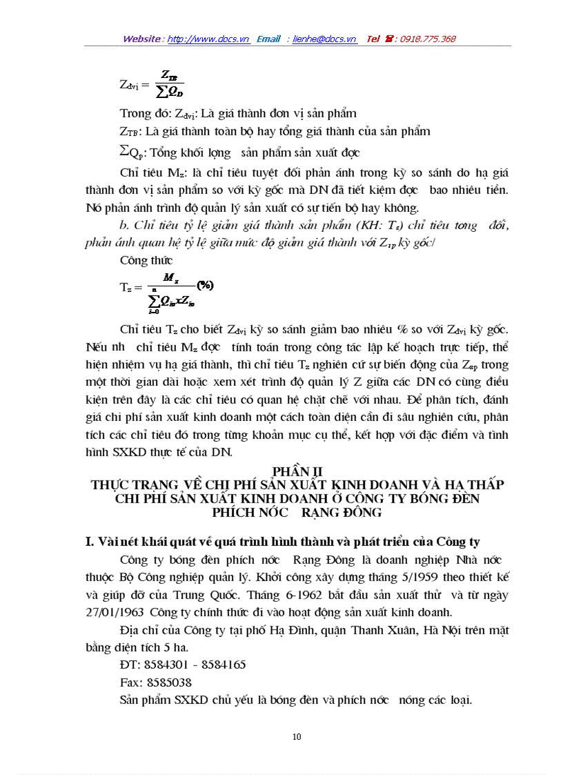 image for page Chi phí sản xuất điều kiện và các giải pháp hạ thấp chi phí sản xuất kinh doanh tại Công ty Bóng đèn Phích nước Rạng Đông