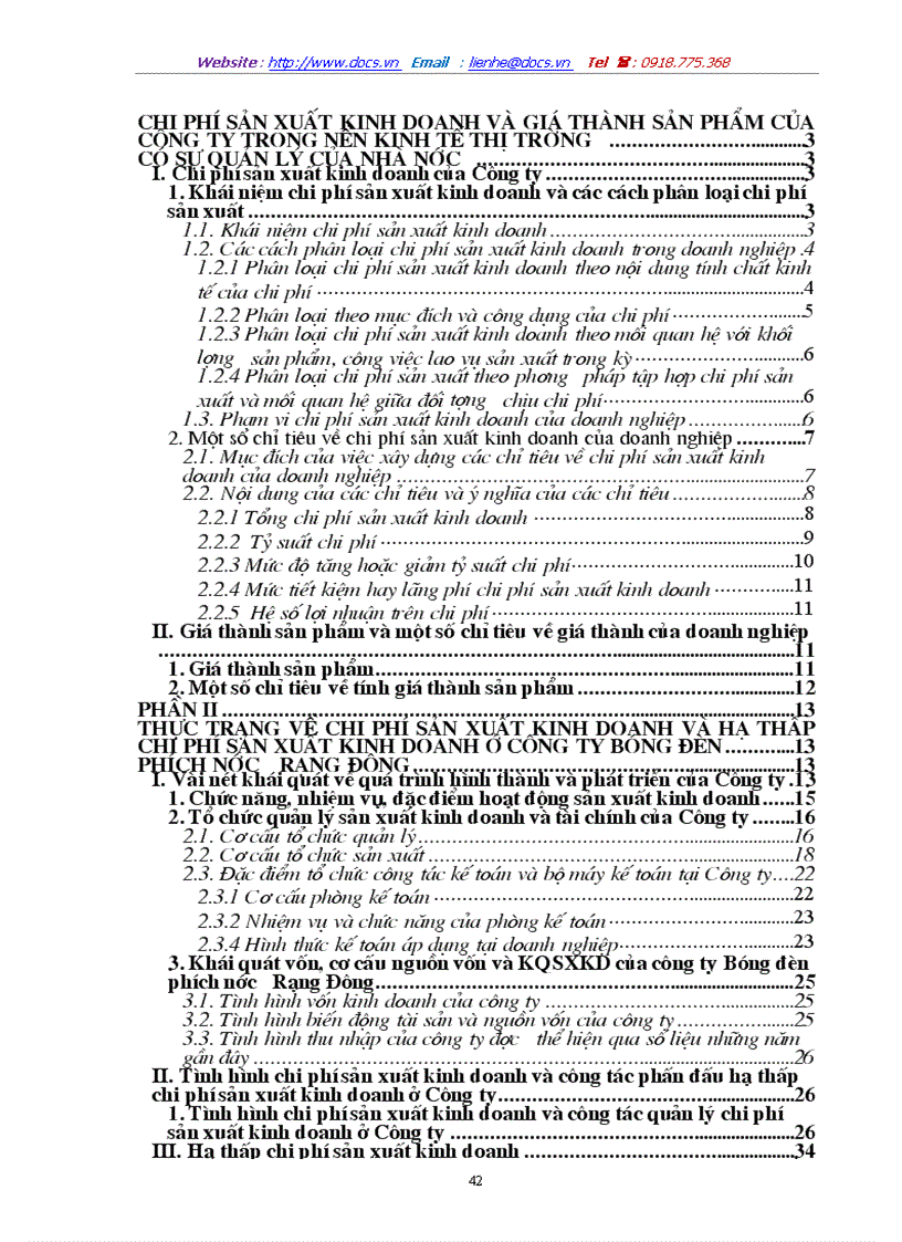 image for page Chi phí sản xuất điều kiện và các giải pháp hạ thấp chi phí sản xuất kinh doanh tại Công ty Bóng đèn Phích nước Rạng Đông