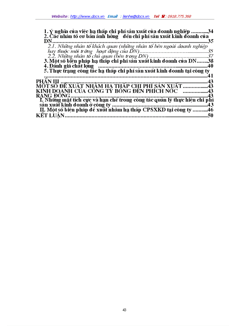 image for page Chi phí sản xuất điều kiện và các giải pháp hạ thấp chi phí sản xuất kinh doanh tại Công ty Bóng đèn Phích nước Rạng Đông