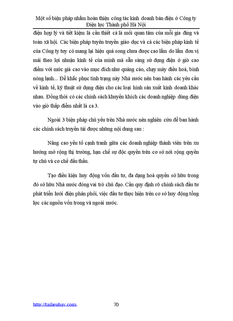 image for page Một số biện pháp nhằm hoàn thiện công tác kinh doanh bán điện ở Công ty Điện lực Thành phố Hà Nội