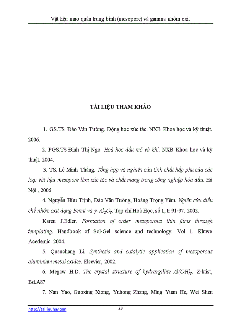 image for page Vật liệu mao quản trung bình mesopore và gamma nhôm oxit