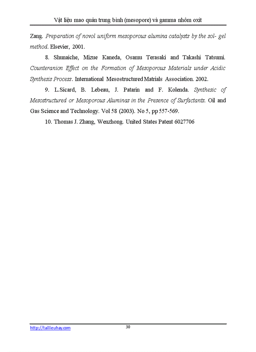 image for page Vật liệu mao quản trung bình mesopore và gamma nhôm oxit
