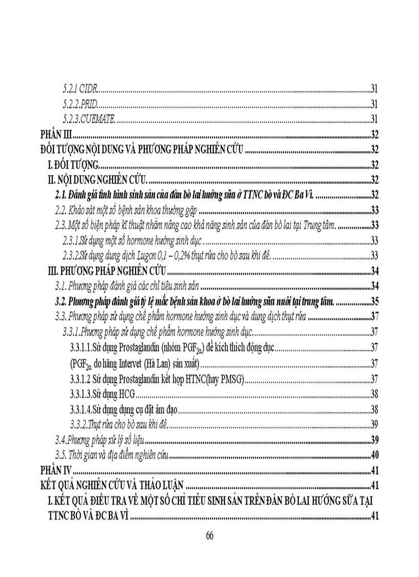 image for page Ứng dụng một số biện pháp kỹ thuật nhằm nâng cao khả năng sinh sản tên đàn bò lai hướng sữa tại Trung tâm sữa Ba VÌ