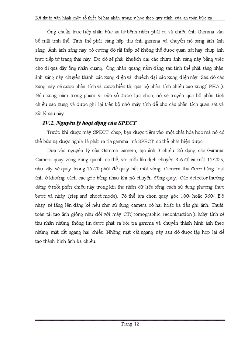 image for page Kỹ thuật vận hành một số thiết bị hạt nhân trong y học theo quy trình của an toàn bức xạ